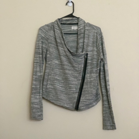 🛍️4/$20🛍️Lou & Grey SS Asymmetrical Zip Moto Sweater Jacket - Picture 3 of 8